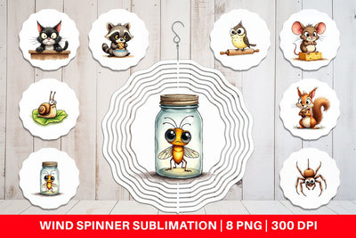 Wind Spinner Grumpy Kitchen Critters Sublimation artnoy 