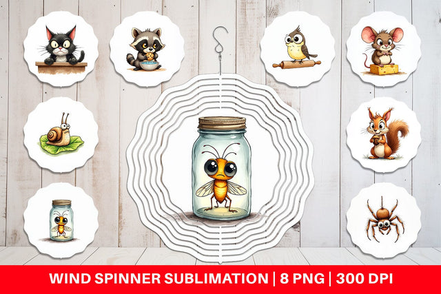 Wind Spinner Grumpy Kitchen Critters Sublimation artnoy 