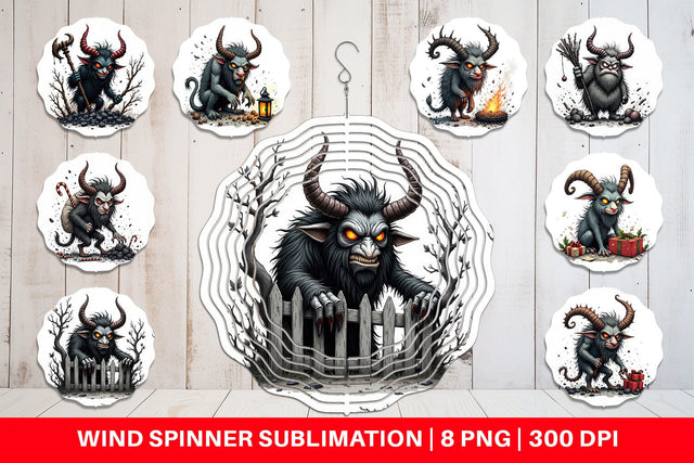 Wind Spinner Grumpy Krampus Sublimation artnoy 
