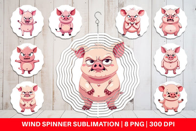 Wind Spinner Grumpy Pig Sublimation artnoy 
