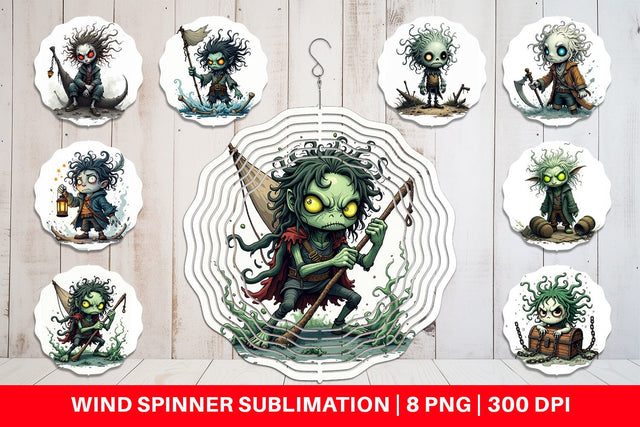 Wind Spinner Grumpy Pirate Ghost Sublimation artnoy 