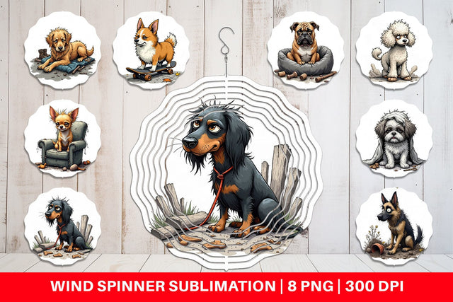 Wind Spinner Grumpy Pooch Sublimation artnoy 