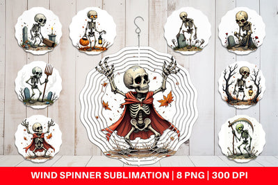 Wind Spinner Grumpy Skeleton Sublimation artnoy 