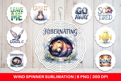 Wind Spinner Grumpy Sleepy Affirmations Sublimation artnoy 