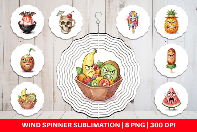 Wind Spinner Grumpy Summerween Luau Treats Sublimation artnoy 