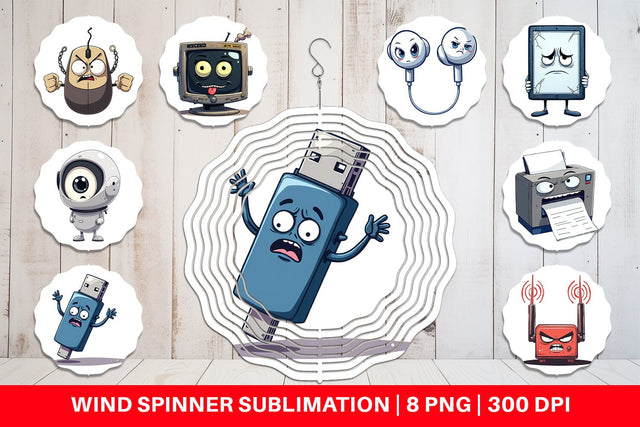 Wind Spinner Grumpy Tech Gadgets Sublimation artnoy 