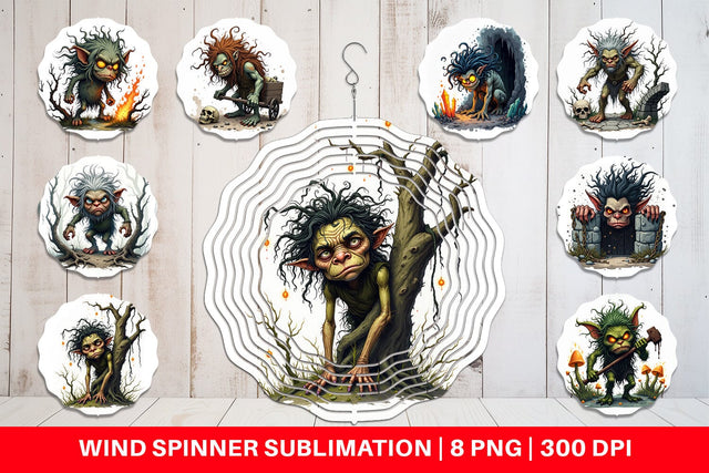 Wind Spinner Grumpy Troll Sublimation artnoy 