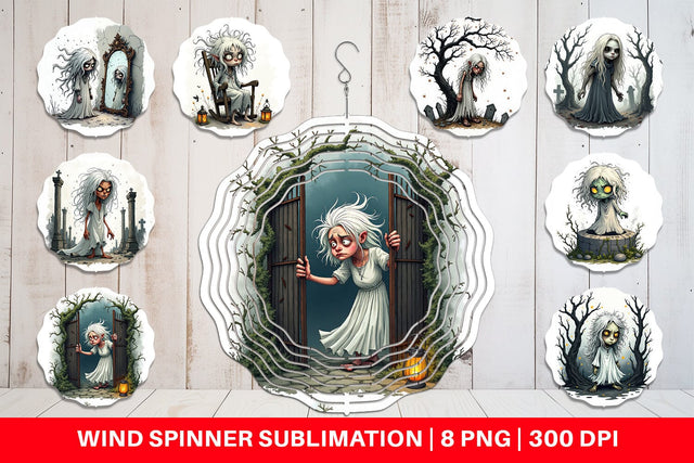 Wind Spinner Grumpy White Lady Sublimation artnoy 