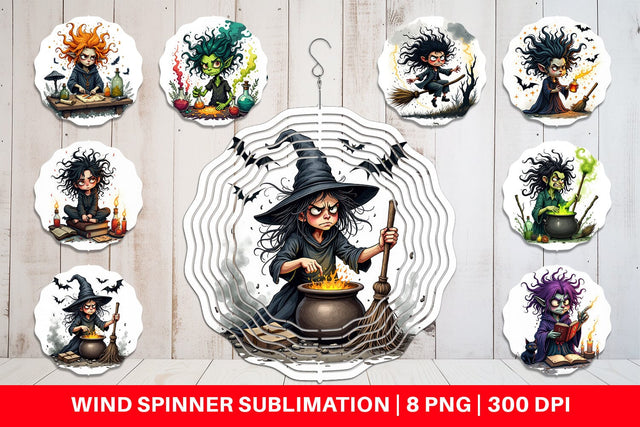 Wind Spinner Grumpy Witch Sublimation artnoy 