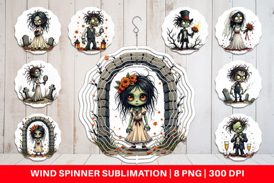 Wind Spinner Grumpy Zombie Couple Sublimation artnoy 