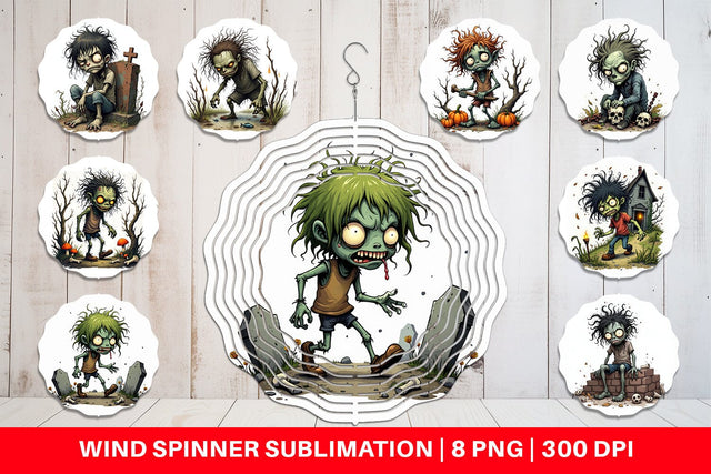 Wind Spinner Grumpy Zombie Sublimation artnoy 