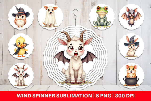 Wind Spinner Halloween Animals Sublimation artnoy 