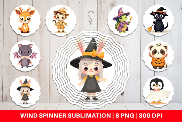 Wind Spinner Halloween Animals Sublimation artnoy 
