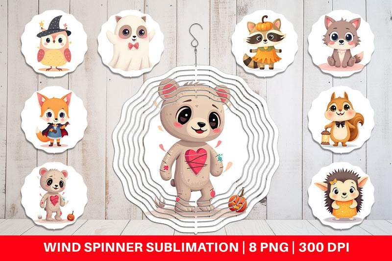 Wind Spinner Halloween Animals Sublimation artnoy 