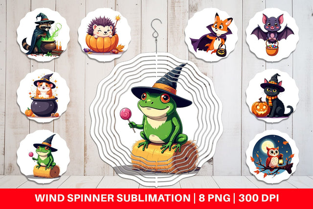 Wind Spinner Halloween Animals Sublimation artnoy 