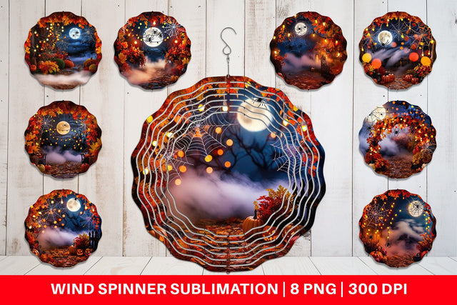 Wind Spinner Halloween Bokeh Scene Sublimation artnoy 