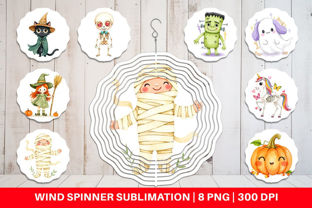 Wind Spinner Halloween Characters Sublimation artnoy 
