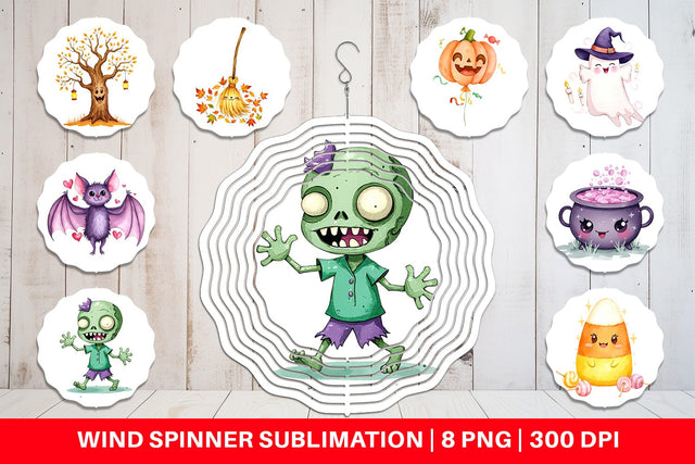 Wind Spinner Halloween Characters Sublimation artnoy 