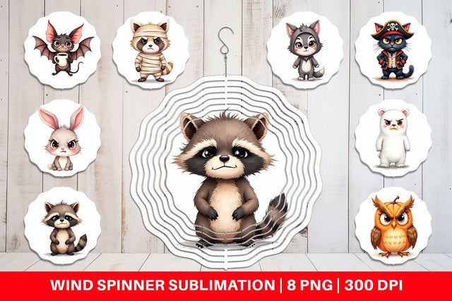 Wind Spinner Halloween Critters Sublimation artnoy 