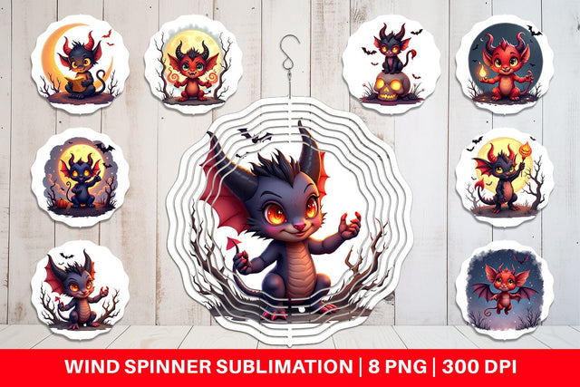 Wind Spinner Halloween Demon Spark Sublimation artnoy 