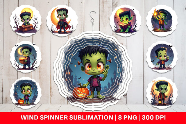Wind Spinner Halloween Franky Bolt Sublimation artnoy 