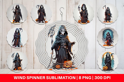 Wind Spinner Halloween Grim Reaper Sublimation artnoy 