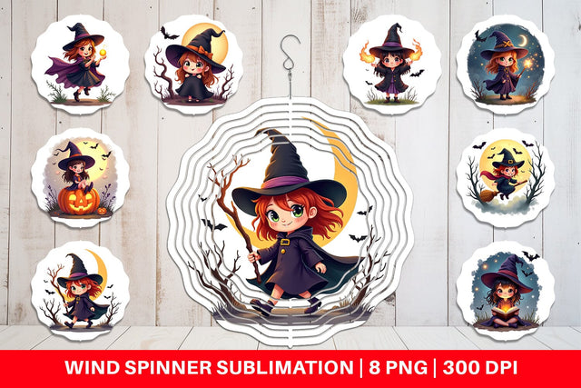 Wind Spinner Halloween Little Witch Sublimation artnoy 