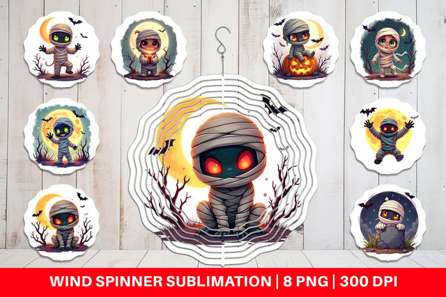 Wind Spinner Halloween Mummy Wrap Sublimation artnoy 