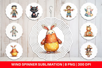 Wind Spinner Halloween Patchwork Pals Sublimation artnoy 