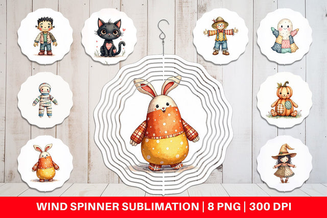 Wind Spinner Halloween Patchwork Pals Sublimation artnoy 