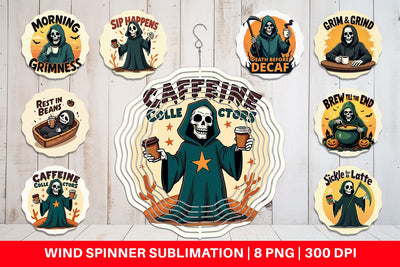 Wind Spinner Halloween Reaper Coffee Sublimation artnoy 