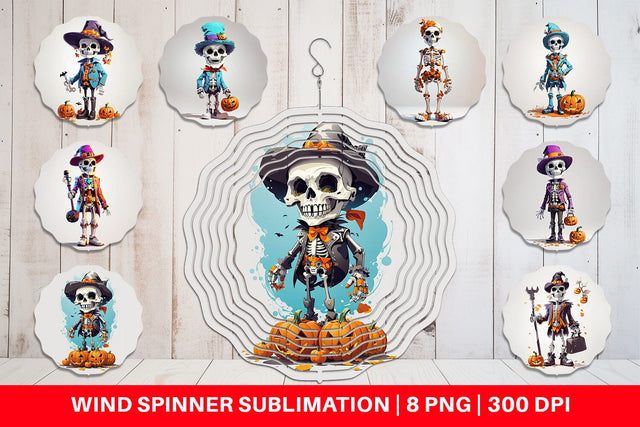 Wind Spinner Halloween Skeleton Sublimation artnoy 