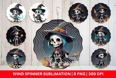 Wind Spinner Halloween Skeleton Sublimation artnoy 