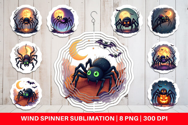 Wind Spinner Halloween Spider Web Sublimation artnoy 