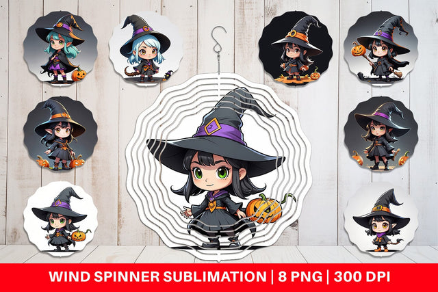 Wind Spinner Halloween Spooky Witch Sublimation artnoy 
