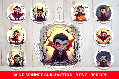 Wind Spinner Halloween Vampire Bite Sublimation artnoy 