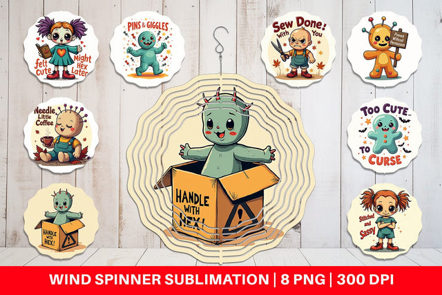 Wind Spinner Halloween Voodoo Doll Sublimation artnoy 