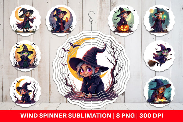 Wind Spinner Halloween Witch Spell Sublimation artnoy 