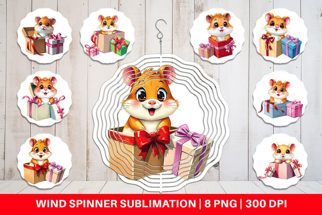 Wind Spinner Hamster Gift Sublimation artnoy 