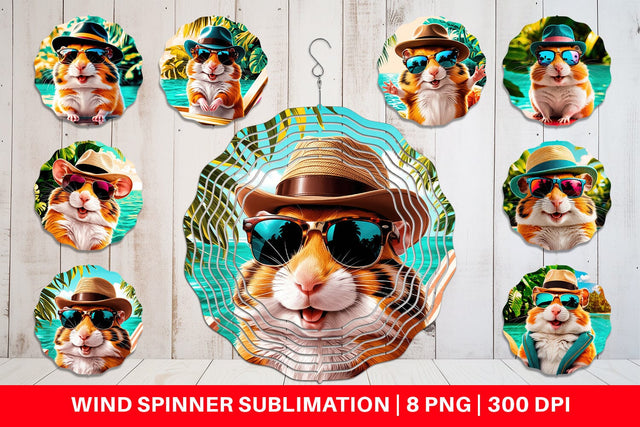 Wind Spinner Hamsters in Summer Sublimation artnoy 