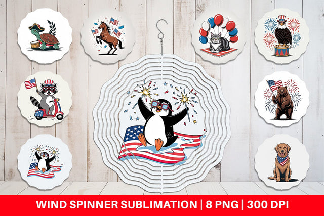 Wind Spinner Happy 4th of July Sublimation artnoy 