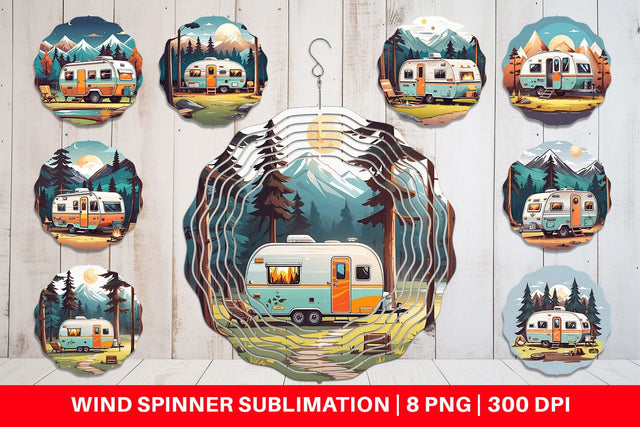 Wind Spinner Happy Camping Sublimation artnoy 