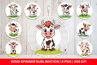 Wind Spinner Happy Cow Face Sublimation artnoy 