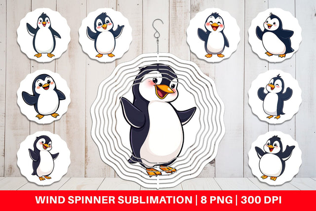 Wind Spinner Happy Penguin Sublimation artnoy 