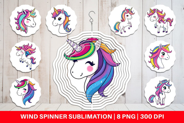 Wind Spinner Happy Unicorn Sublimation artnoy 