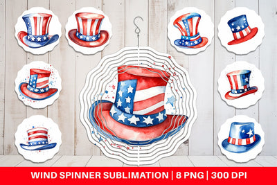 Wind Spinner Hat 4th of July Sublimation artnoy 
