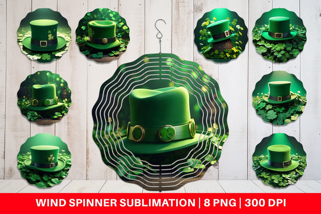 Wind Spinner Hat Patrick's Day Sublimation artnoy 
