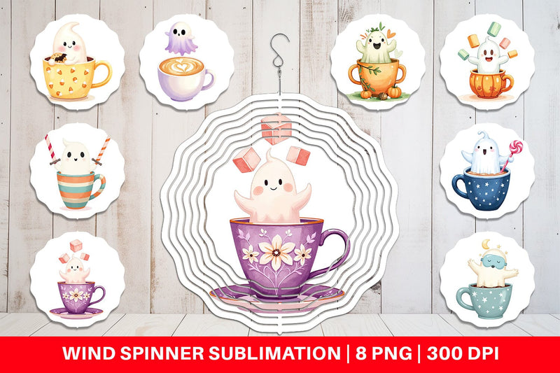 Wind Spinner Haunted Coffee Spirits Sublimation artnoy 