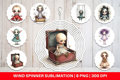 Wind Spinner Haunted Doll Spirits Sublimation artnoy 