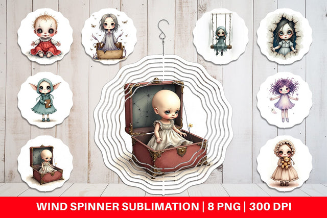 Wind Spinner Haunted Doll Spirits Sublimation artnoy 